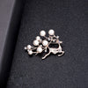 Alloy Rhinestone Pearl Women's Retro Antilight Sweater Pin Brooch With Flower Pattern And Electroplating Treatment