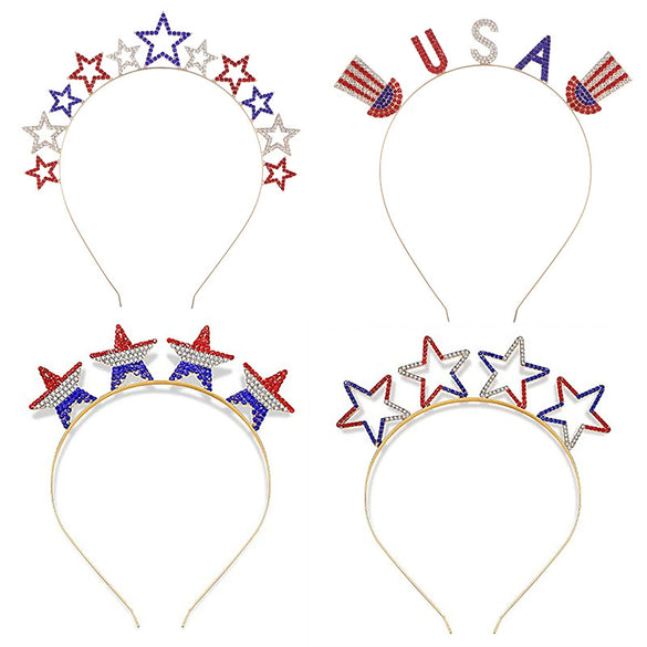 Alloy Rhinestone Star Headband Electroplating Hair Accessories For Women