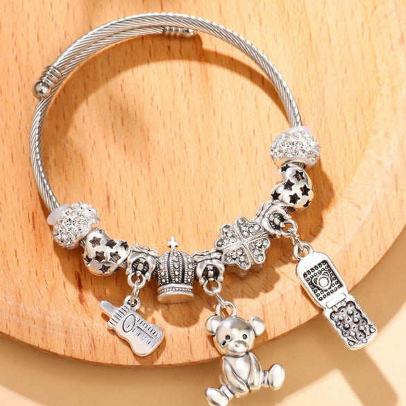Alloy Rhombus Pattern Electroplated Adjustable Unisex Bracelet