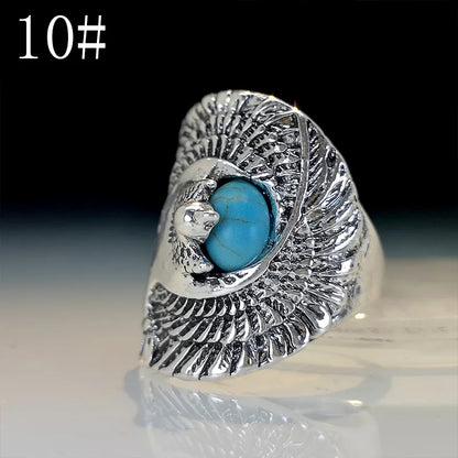 Ethnic Style Animal Alloy Turquoise Ancient Silver-Plated