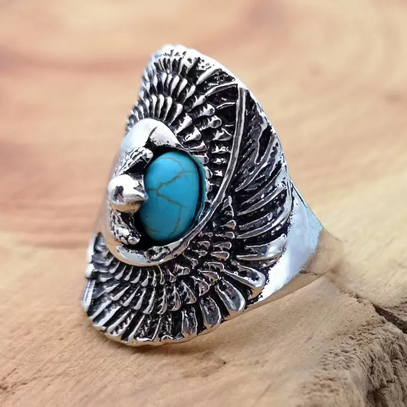 Ethnic Style Animal Alloy Turquoise Ancient Silver-Plated