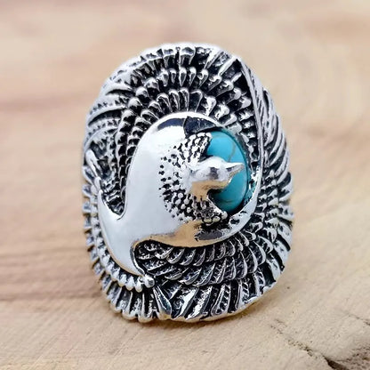 Ethnic Style Animal Alloy Turquoise Ancient Silver-Plated