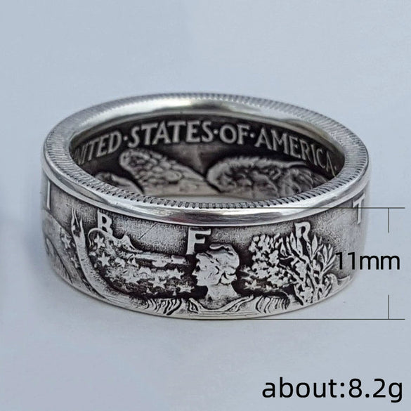 Alloy Ring With Letters Numbers Text Pattern And Electroplating For Men And Women