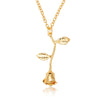 Alloy Rose Flower Pendant Necklace With Baking Paint For Women