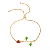 Alloy Rose Flower Pendant Necklace With Baking Paint For Women