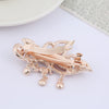 Alloy Rose Gold Plated Butterfly Cat's Eye Stone Horizontal Clip Tassel Hairpin For Women