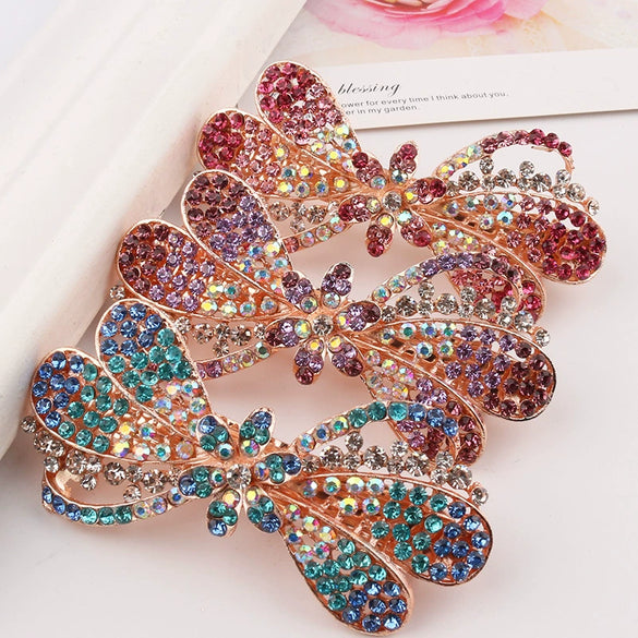 Alloy Rose Gold Plated Rhinestone Hairpin For Ladies