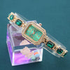 Alloy Rose Gold Women's Bracelet Watch Square Diamond Casual Quartz Watch