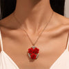 Alloy Rose Jewelry Set Electroplated Women's Necklace Earrings Ring