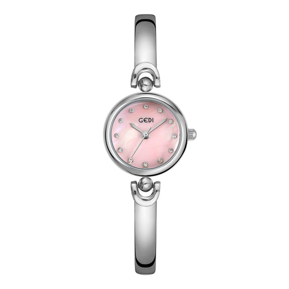 Alloy Round Dial Bracelet Watch With Printed Logo Leisure Style For Female Students