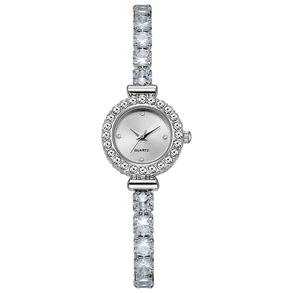 Alloy Round Pigeon Egg Rhinestone Twist Chain Women's Quartz Watch