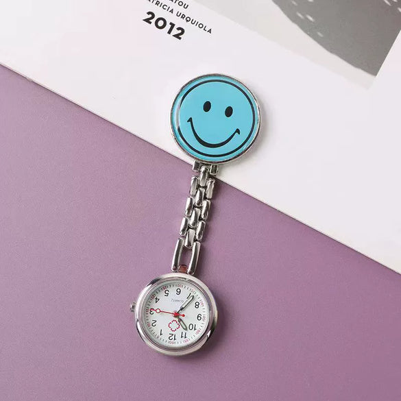 Alloy Round Smiley Face Fashion Nurse Pocket Watch For Girls And Students