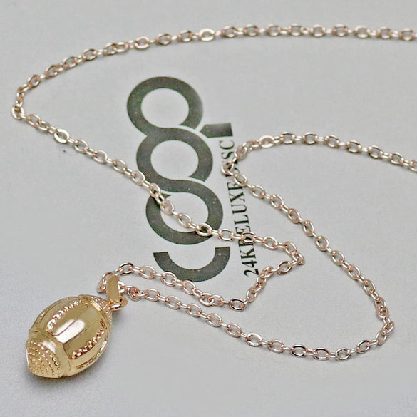 Alloy Rugby Pendant Necklace With Geometric Design And Electroplating For Women
