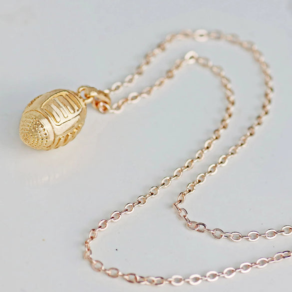 Alloy Rugby Pendant Necklace With Geometric Design And Electroplating For Women