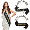 Alloy Satin Birthday Girl Crown Headband Shoulder Strap Set Semimanual Semimechanical Headdress Party Belt