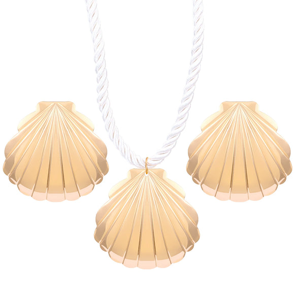 Alloy Shell Earrings And Necklace Set For Women Minimalist Style Electroplating Jewelry