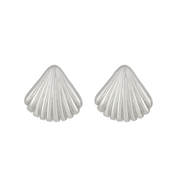 Alloy Shell Fan Shape Electroplating Women's Earrings