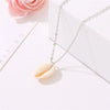 Alloy Shell Geometry Style Cross Chain Necklace For Women With Electroplating