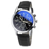 Alloy Shell Imitation Leather Strap Men's Leisure Quartz Watch With Round Dial And Blue Light Twopiece Set