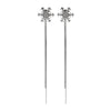 Alloy Silver Diamondencrusted Geometric Snowflake Tassel Women's Earrings