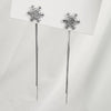 Alloy Silver Diamondencrusted Geometric Snowflake Tassel Women's Earrings