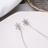 Alloy Silver Diamondencrusted Geometric Snowflake Tassel Women's Earrings