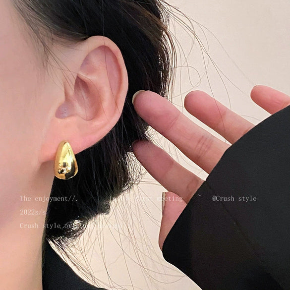 Alloy Silver Electroplated Drop Shape Simple Style Women's Earrings