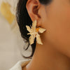 Alloy 925 Silver Electroplated Flower Shaped Women's Exaggerated Retro Earrings