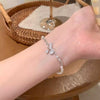 Alloy Silver Electroplated Heart Star Geometric Women's Bracelet With Zircon Pearl