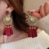 Alloy Silver Needle Ankora Red Drop Oil Heart Shape Dripping Oil Women's Elegant High End Sense Earrings