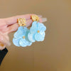 Alloy Silver Needle Blue Butterfly Animal Shaped Earrings Set With Diamonds For Women Artistic Small Fresh Elegant High End Light Luxury