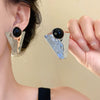 Alloy Silver Needle Blue Butterfly Animal Shaped Earrings Set With Diamonds For Women Artistic Small Fresh Elegant High End Light Luxury