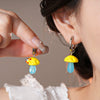 Alloy Silver Needle Blue Butterfly Animal Shaped Earrings Set With Diamonds For Women Artistic Small Fresh Elegant High End Light Luxury