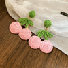 Alloy Silver Needle Flower Mesh Tassel Earrings With Electroplating For Women Fresh And Sweet Flower Shaped Design