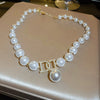 Alloy Silver Needle Inlaid With Diamonds And Pearls Double Circle Heart Earrings Electroplated For Women