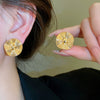 Alloy Silver Needle Tulle Flower Tassel Earrings With Flower Shape Electroplating For Women