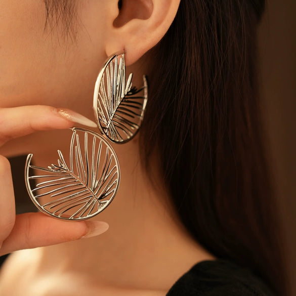 Alloy Silver Needle Tulle Flower Tassel Earrings With Flower Shape Electroplating For Women