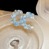 Alloy Silver Needle Tulle Flower Tassel Earrings With Flower Shape Electroplating For Women