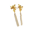 Alloy Silver Women's Light Luxury Flower Diamond Earrings