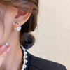 Alloy Silver Zircon Letter Earrings Electroplating High Sense Fashion Niche Simple Allmatch Women's Earrings