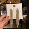 Alloy Silver Zircon Letter Earrings Electroplating High Sense Fashion Niche Simple Allmatch Women's Earrings