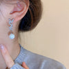 Alloy Silver Zircon Letter Earrings Electroplating High Sense Fashion Niche Simple Allmatch Women's Earrings