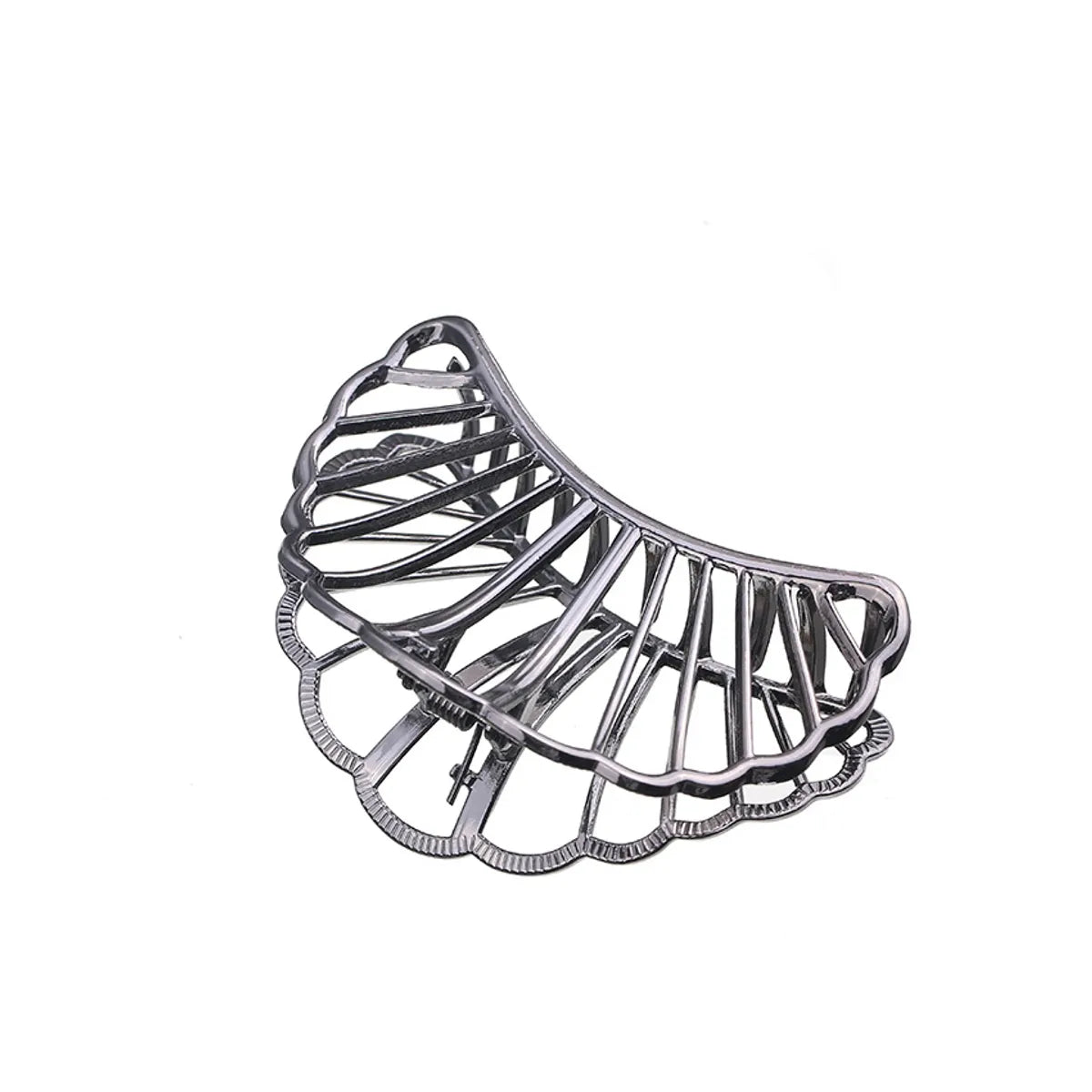 Factory Direct Sales Hot New Hairpin European And American Simple Hollow Mesh Fan-Shaped Hair Accessories Large Grip Women