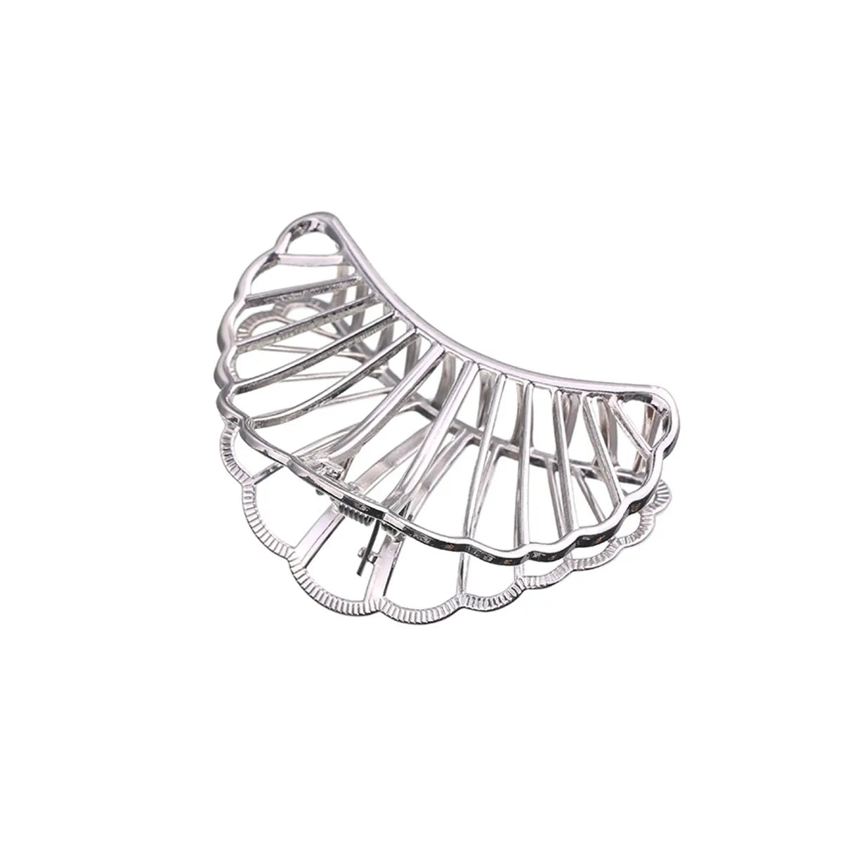 Factory Direct Sales Hot New Hairpin European And American Simple Hollow Mesh Fan-Shaped Hair Accessories Large Grip Women