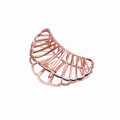 Factory Direct Sales Hot New Hairpin European And American Simple Hollow Mesh Fan-Shaped Hair Accessories Large Grip Women