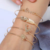 Alloy Simple Geometric Leaf Arrow Women's Bracelet With Diamond Inlaid Artificial And Semiprecious Stones