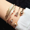 Alloy Simple Geometric Leaf Arrow Women's Bracelet With Diamond Inlaid Artificial And Semiprecious Stones