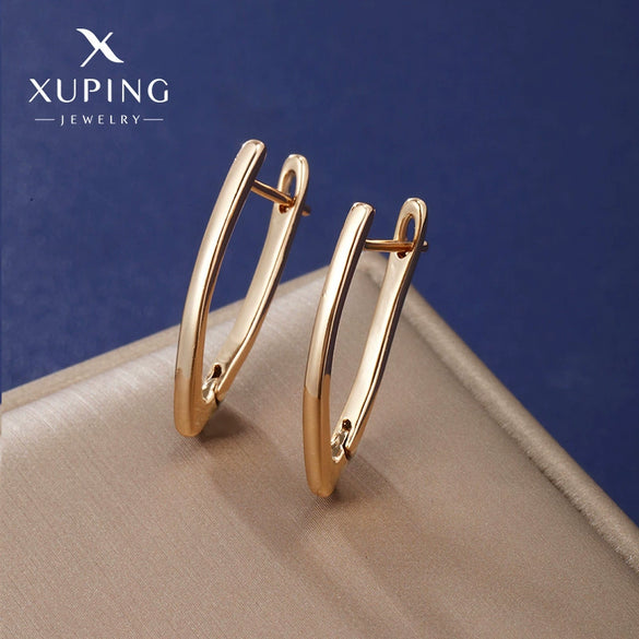 Alloy Simple Geometric Vshaped Women's Earrings With Letters Numbers Text Electroplated
