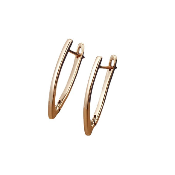 Alloy Simple Geometric Vshaped Women's Earrings With Letters Numbers Text Electroplated