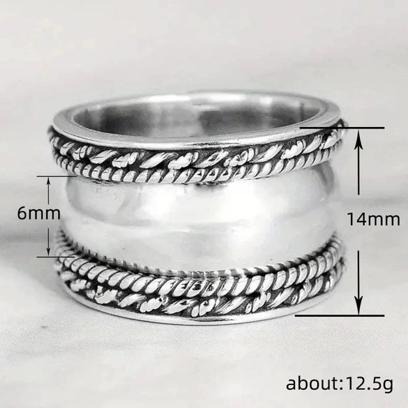 Alloy Simple Retro Ring Electroplating Smooth Twist Design